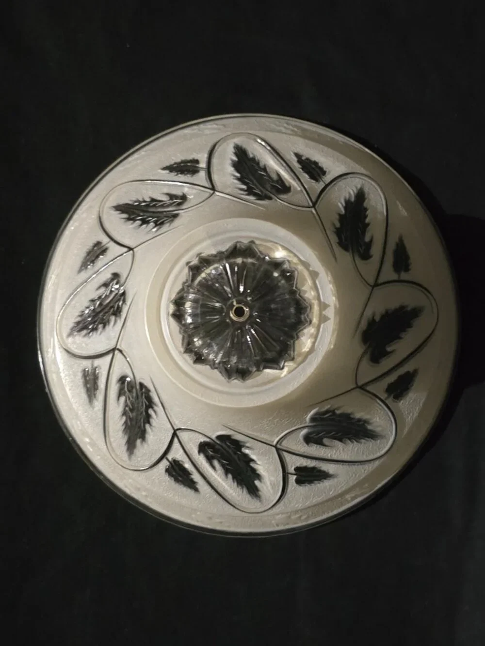 Vintage Art Deco Vine Clear Frosted Lamp Shade - See Description